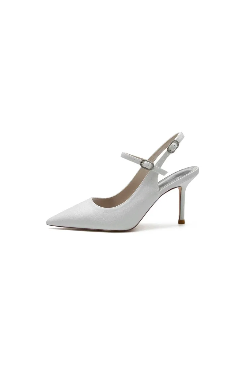 Sequin Slingback Pointed Toe High Heels