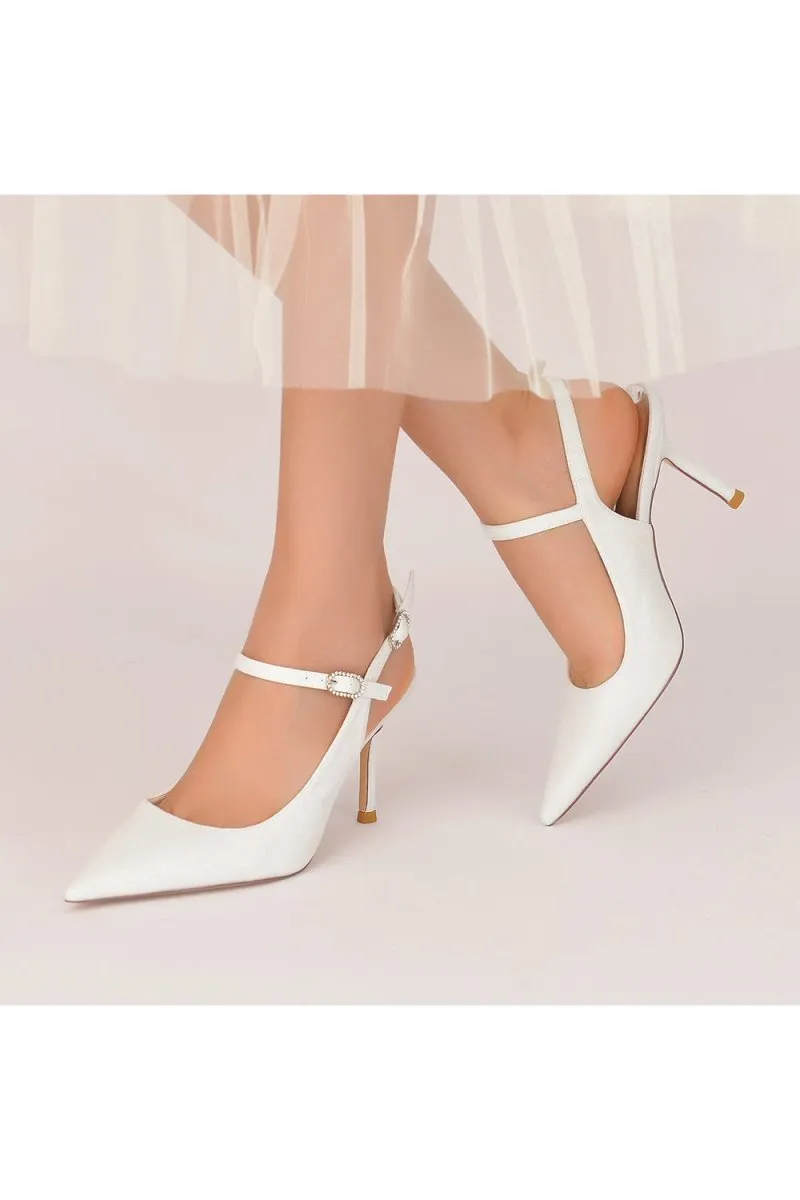 Sequin Slingback Pointed Toe High Heels