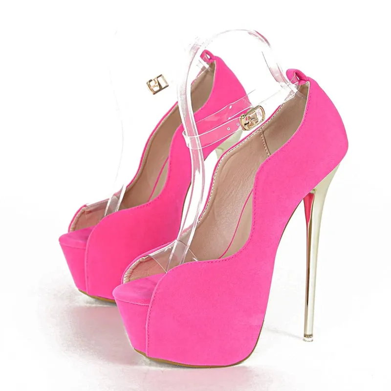 Sexy Peep Toe Stripper Pole Dance Super High Heels Elegant Women