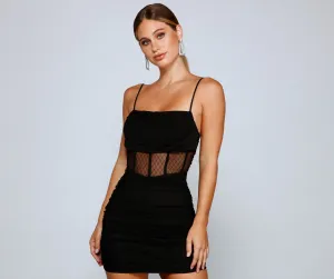 Sheer And Stunning Charming Corset Mini Dress