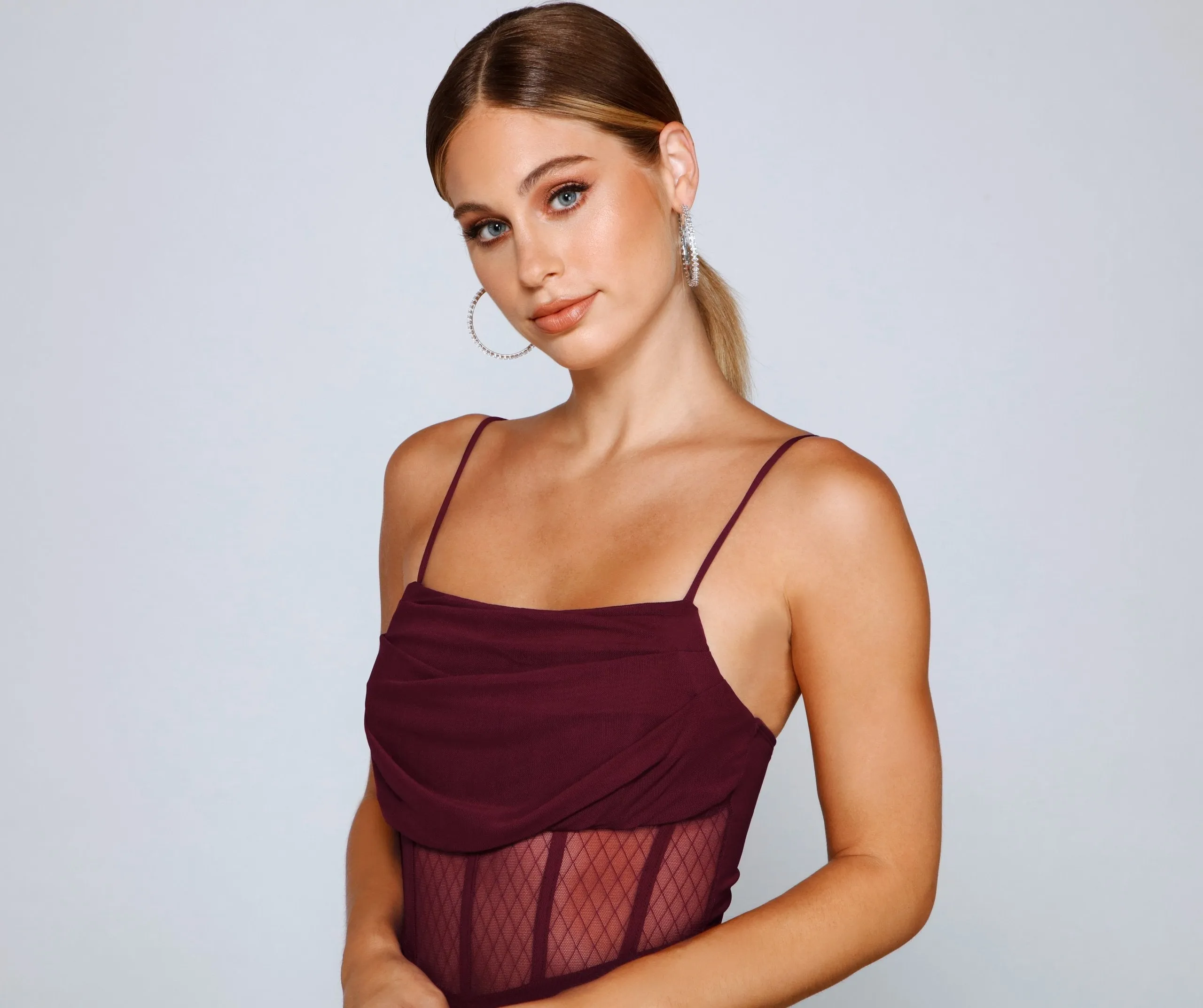Sheer And Stunning Charming Corset Mini Dress