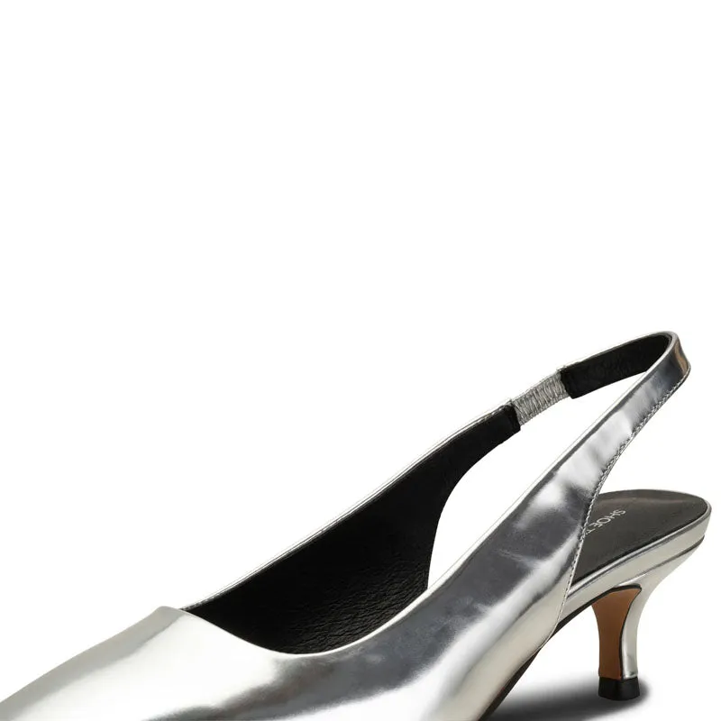 SHOE THE BEAR Maxine Slingback in Silver Metallic
