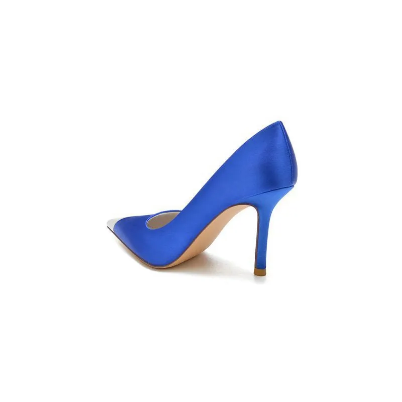 Simple Cocktail Metallic Pointed Toe High Heels
