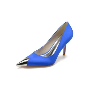 Simple Cocktail Metallic Pointed Toe High Heels