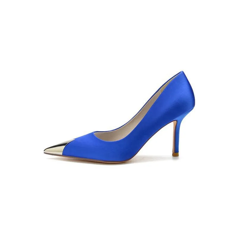 Simple Cocktail Metallic Pointed Toe High Heels