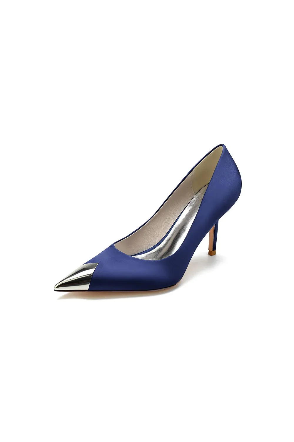 Simple Cocktail Metallic Pointed Toe High Heels