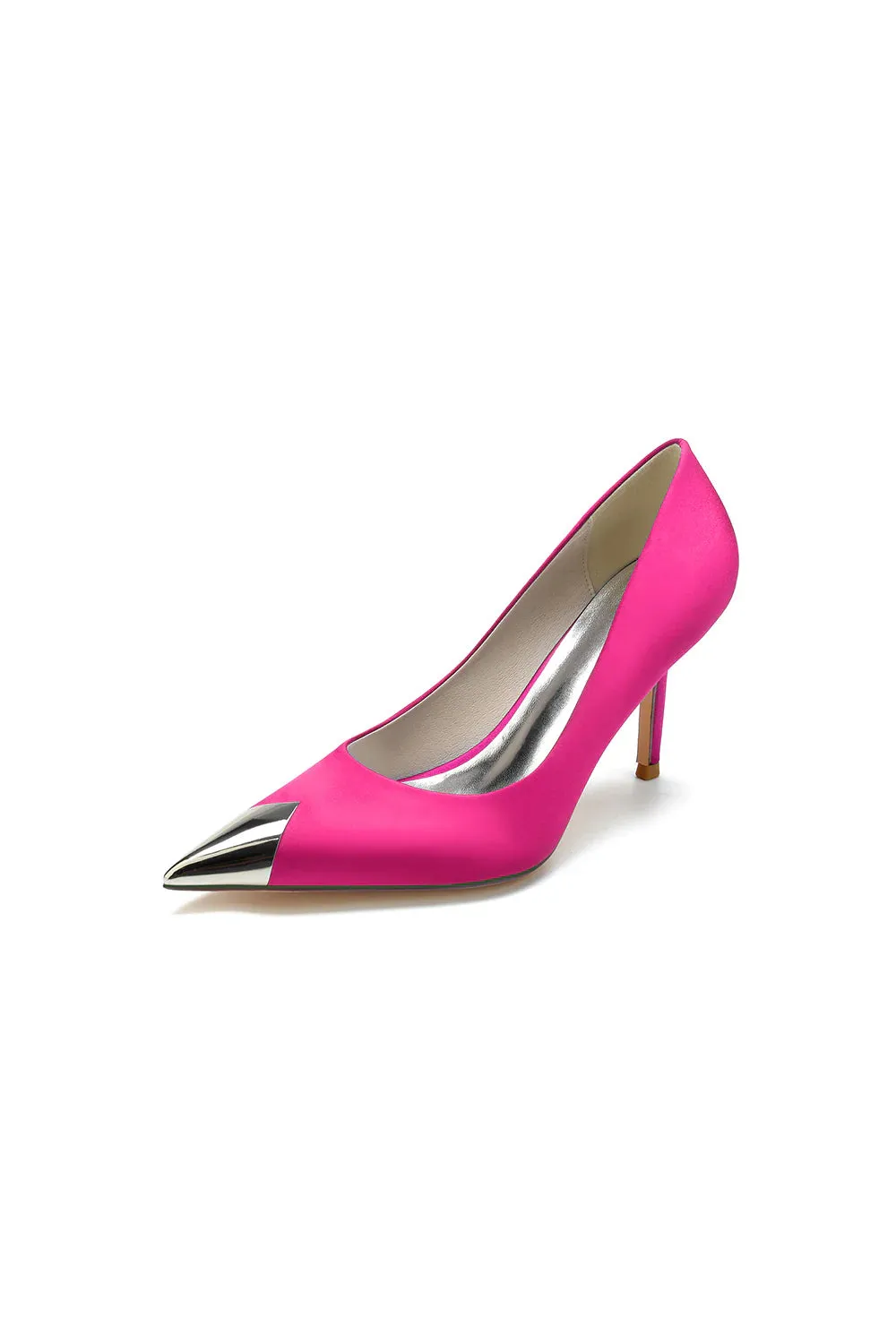 Simple Cocktail Metallic Pointed Toe High Heels