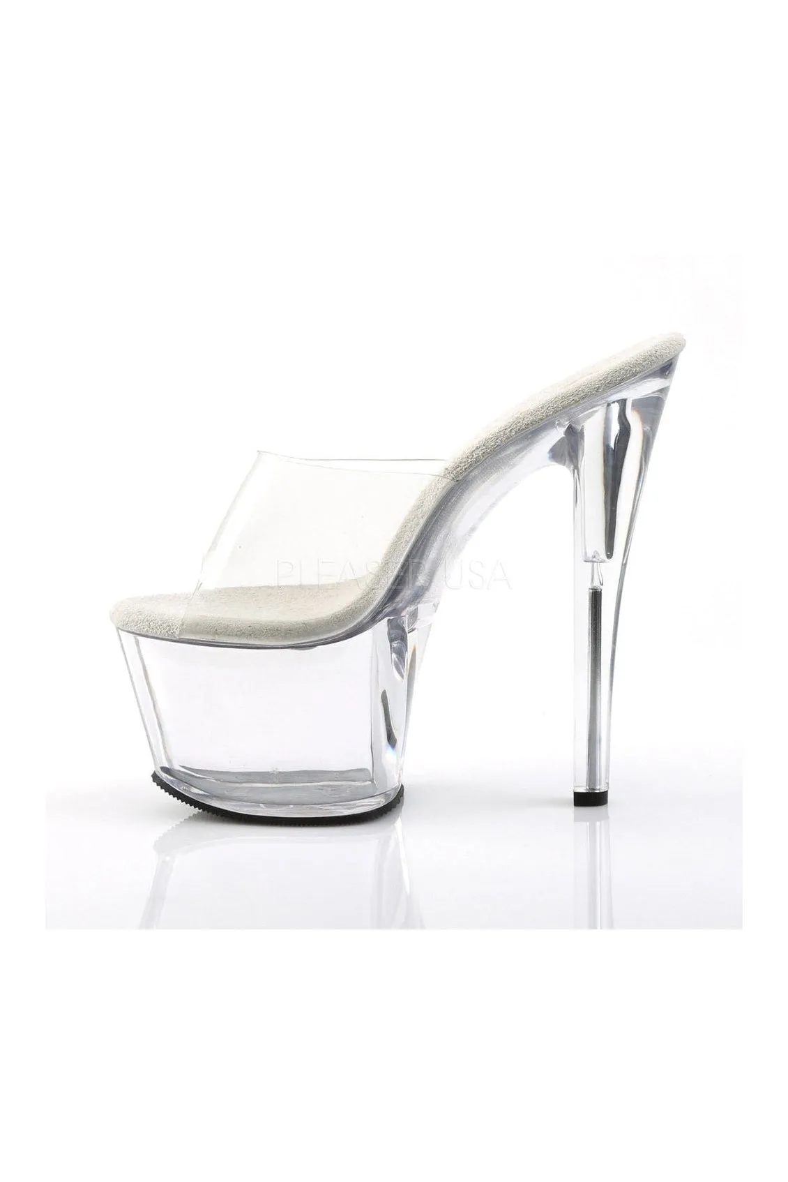 SKY-301 Platform Sandal  | Clear Vinyl