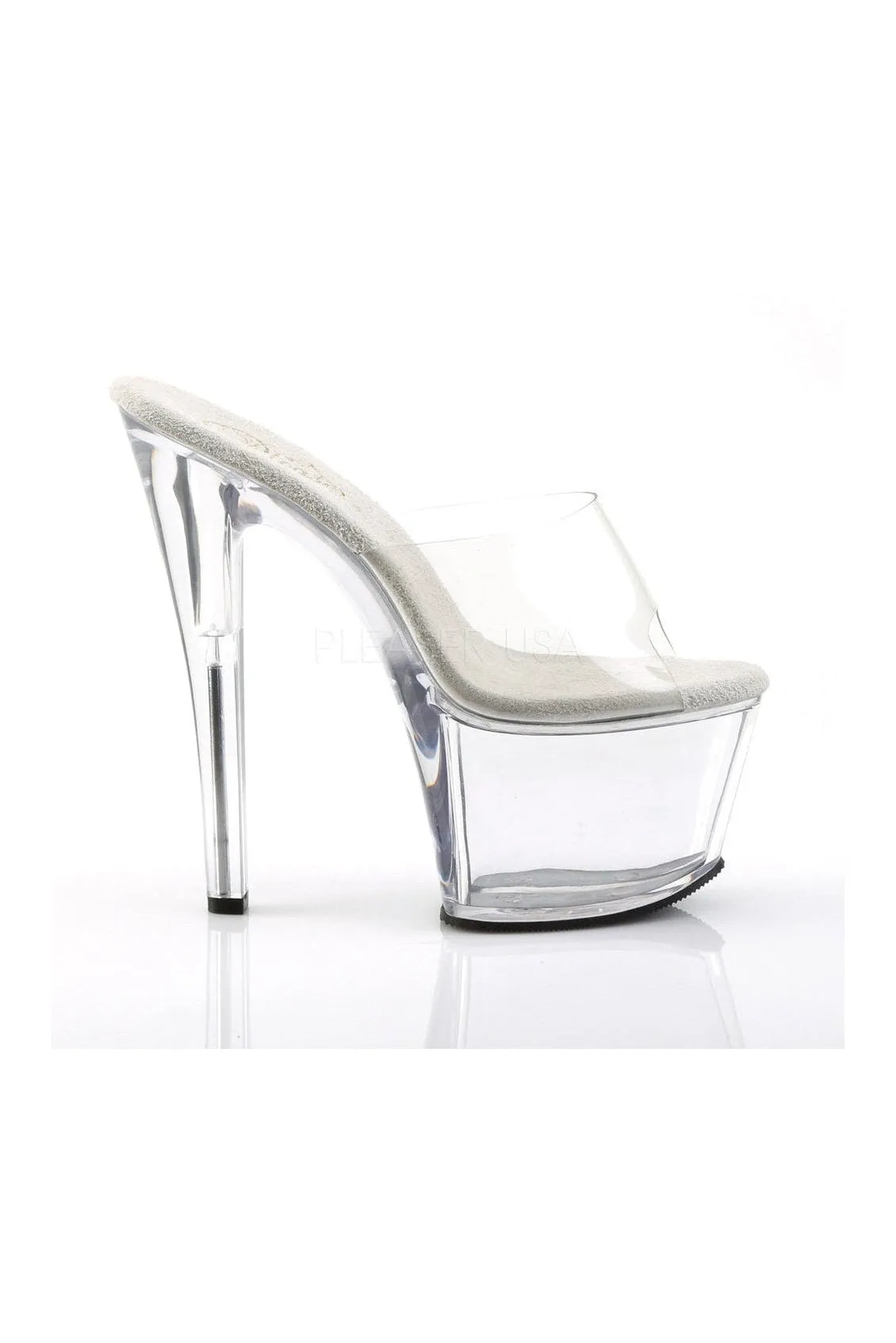SKY-301 Platform Sandal  | Clear Vinyl