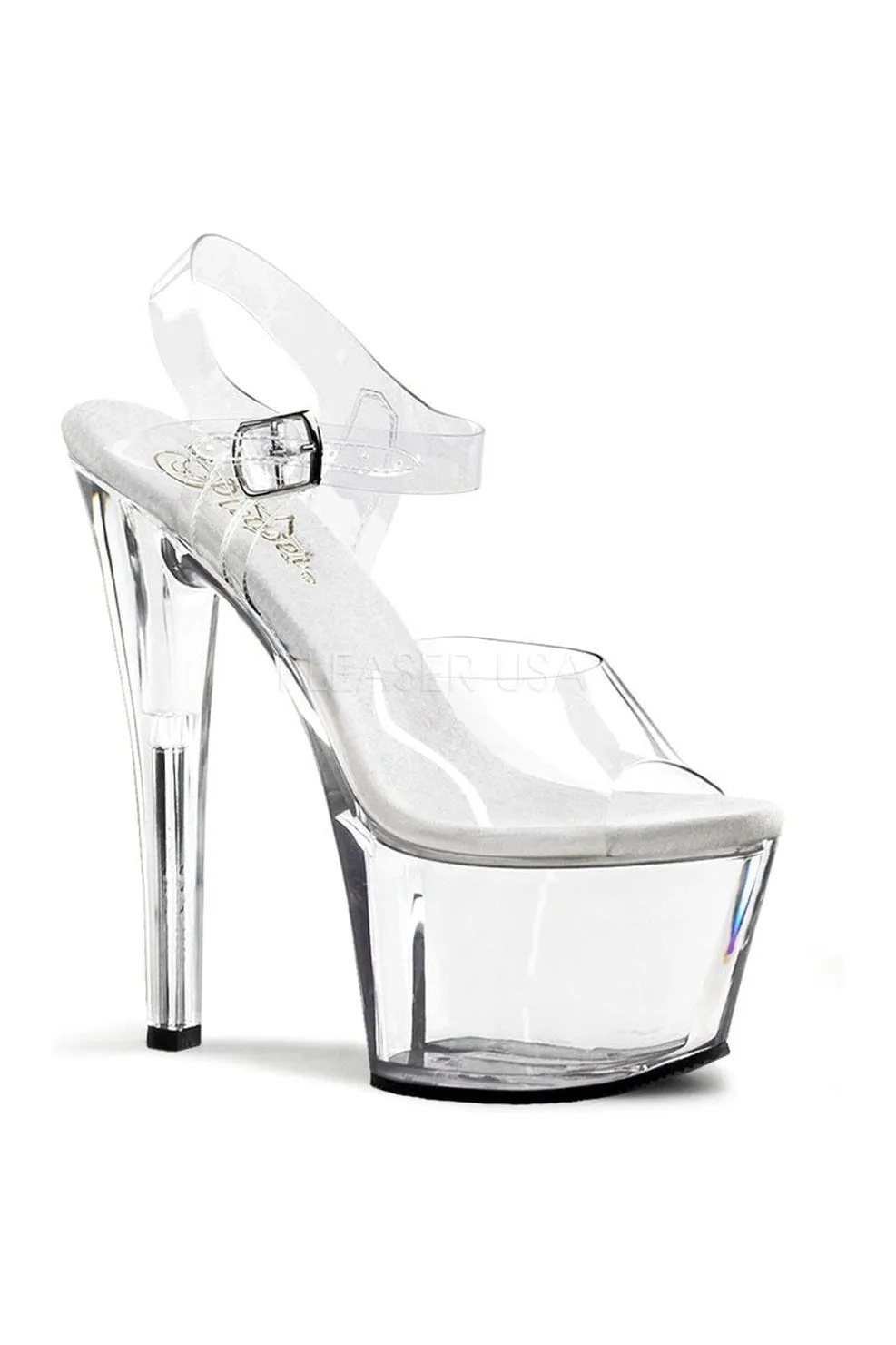 SKY-308 Platform Sandal  | Clear Vinyl