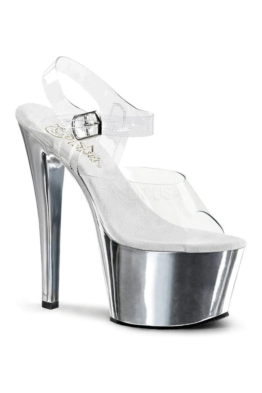 SKY-308 Platform Sandal  | Clear Vinyl