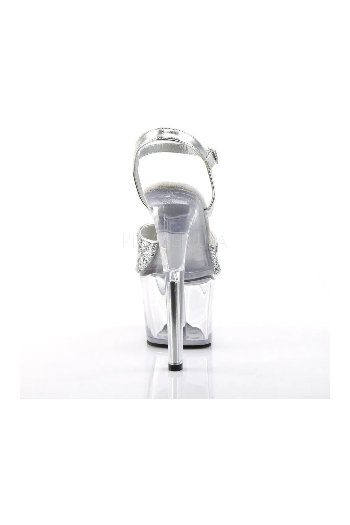 SKY-310 Platform Sandal  | Clear Glitter