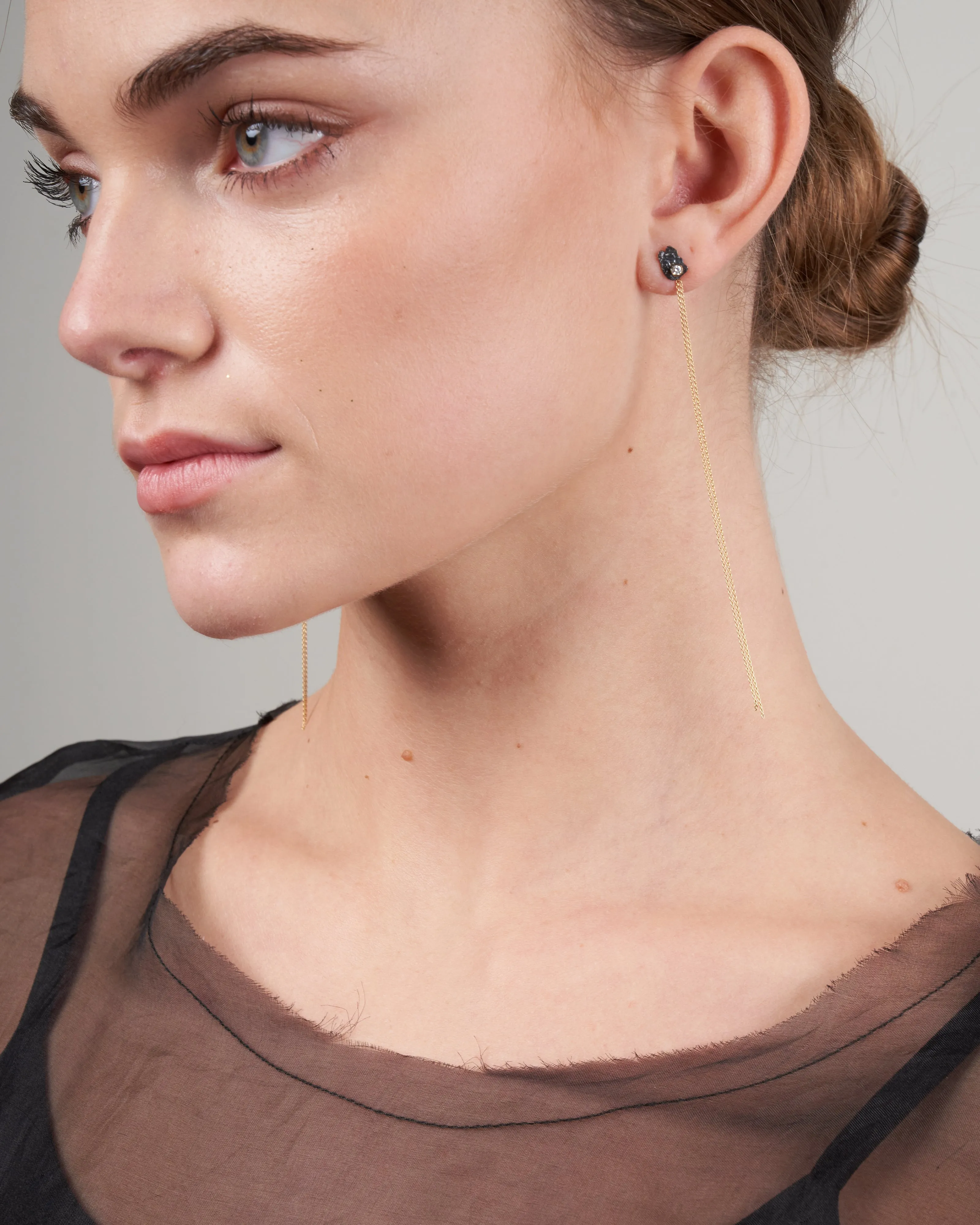 sleeveless sheer top - black silk organza