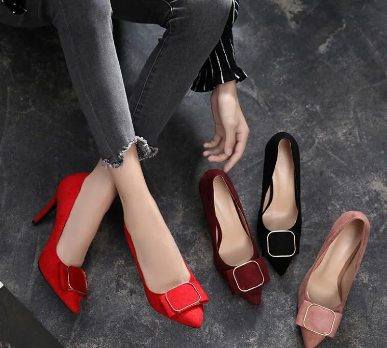 Small Feet Girls Suede Heeled Shoes GS375