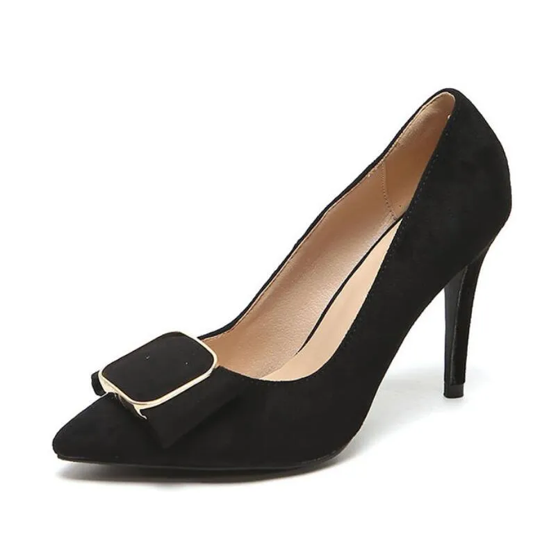 Small Feet Girls Suede Heeled Shoes GS375