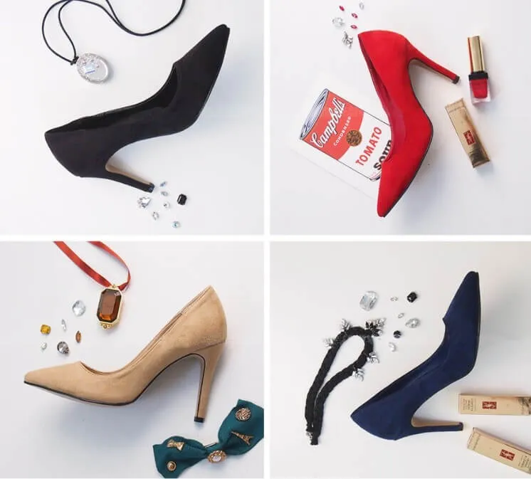 Small Size Pointed Suede Heel Pumps JESS