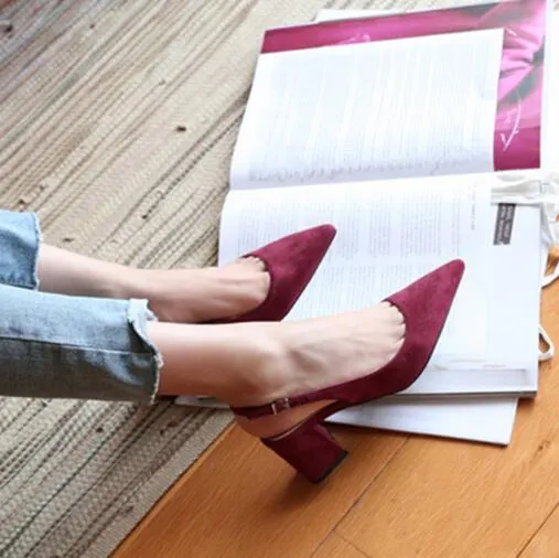 Small Size Slingback Mid Heels BS99