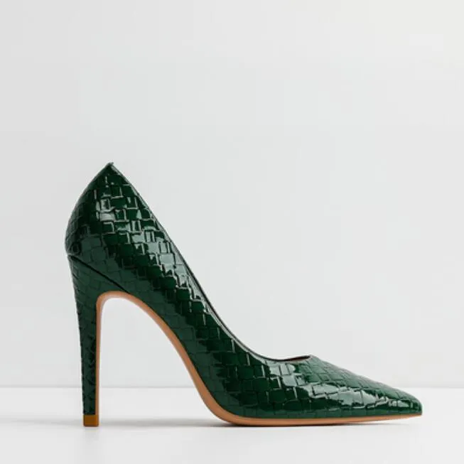Small Size Snake Printed High Heel Pumps GS380