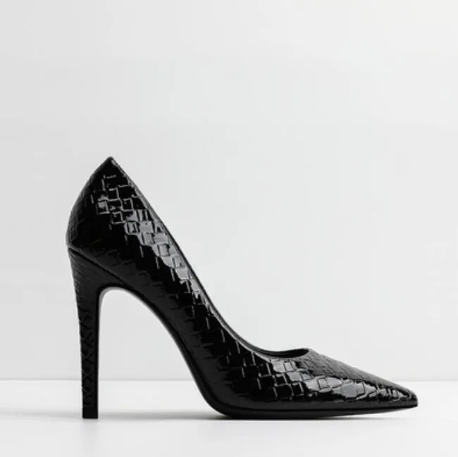 Small Size Snake Printed High Heel Pumps GS380