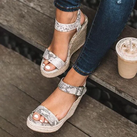 Snakeskin Espadrille Wedge