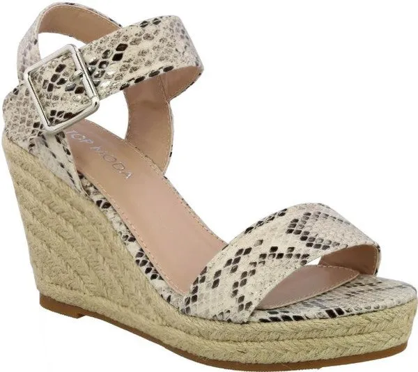 Snakeskin Espadrille Wedge