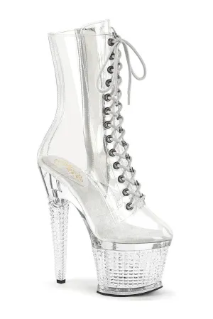 SPECTATOR-1040C Knee Boot | Clear Vinyl