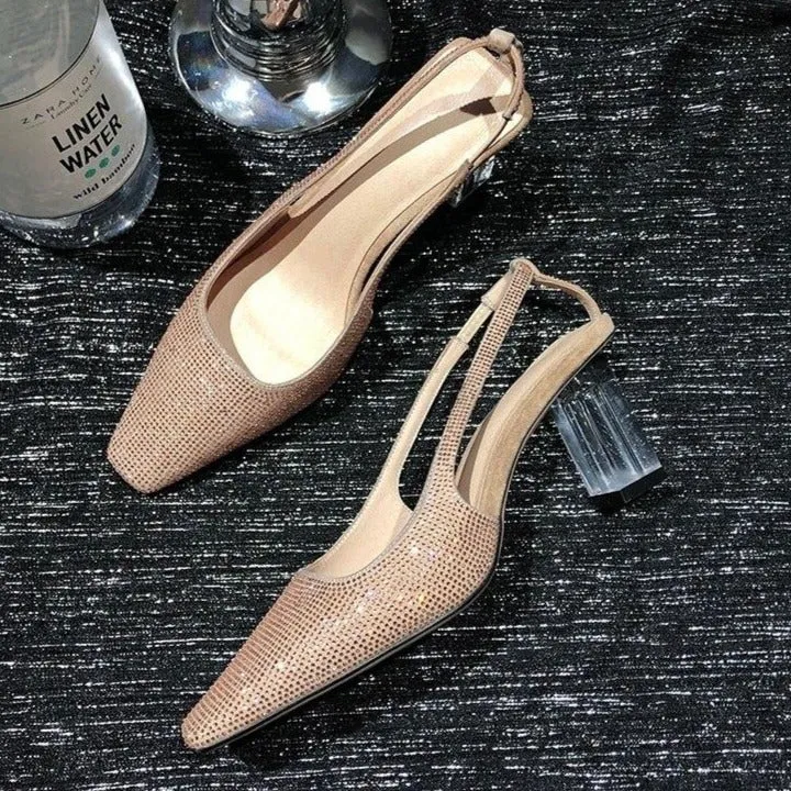 spring new fashion sexy women pumps outside high heels sheepskin crystal square toe women shoes size 34-39