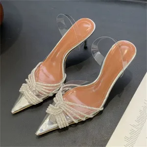 Spring Sexy PVC Transparent Thin High Heels Woman Pumps