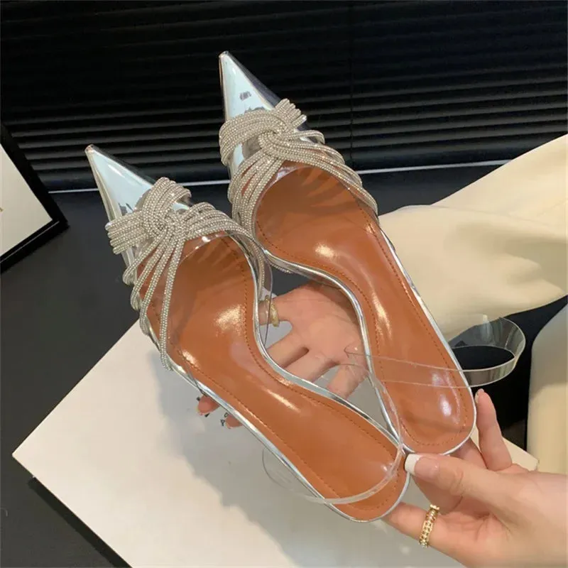 Spring Sexy PVC Transparent Thin High Heels Woman Pumps