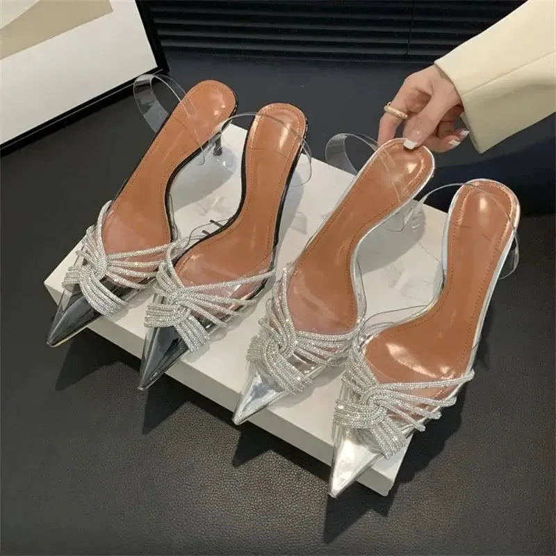 Spring Sexy PVC Transparent Thin High Heels Woman Pumps