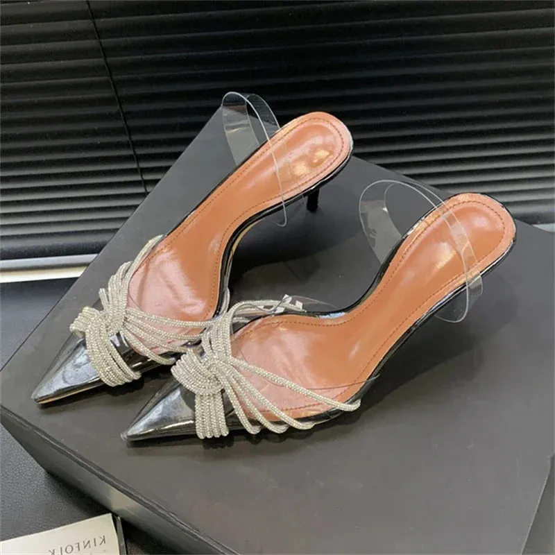 Spring Sexy PVC Transparent Thin High Heels Woman Pumps