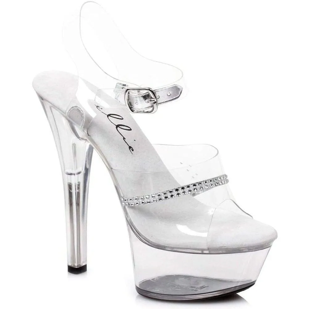 SS-601-JEWEL Platform Sandal  | Clear Vinyl