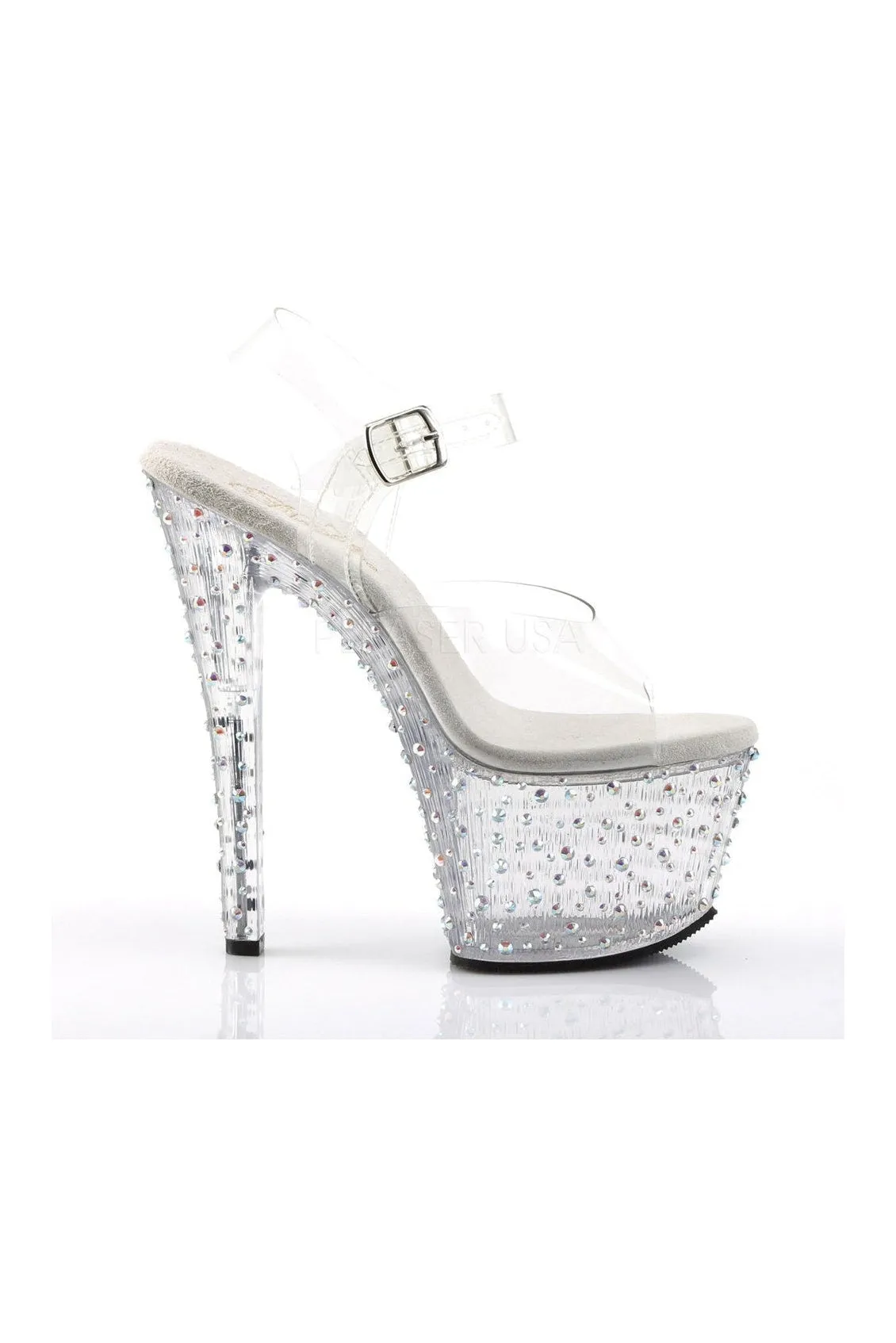 STARDANCE-708 Platform Sandal  | Clear Vinyl