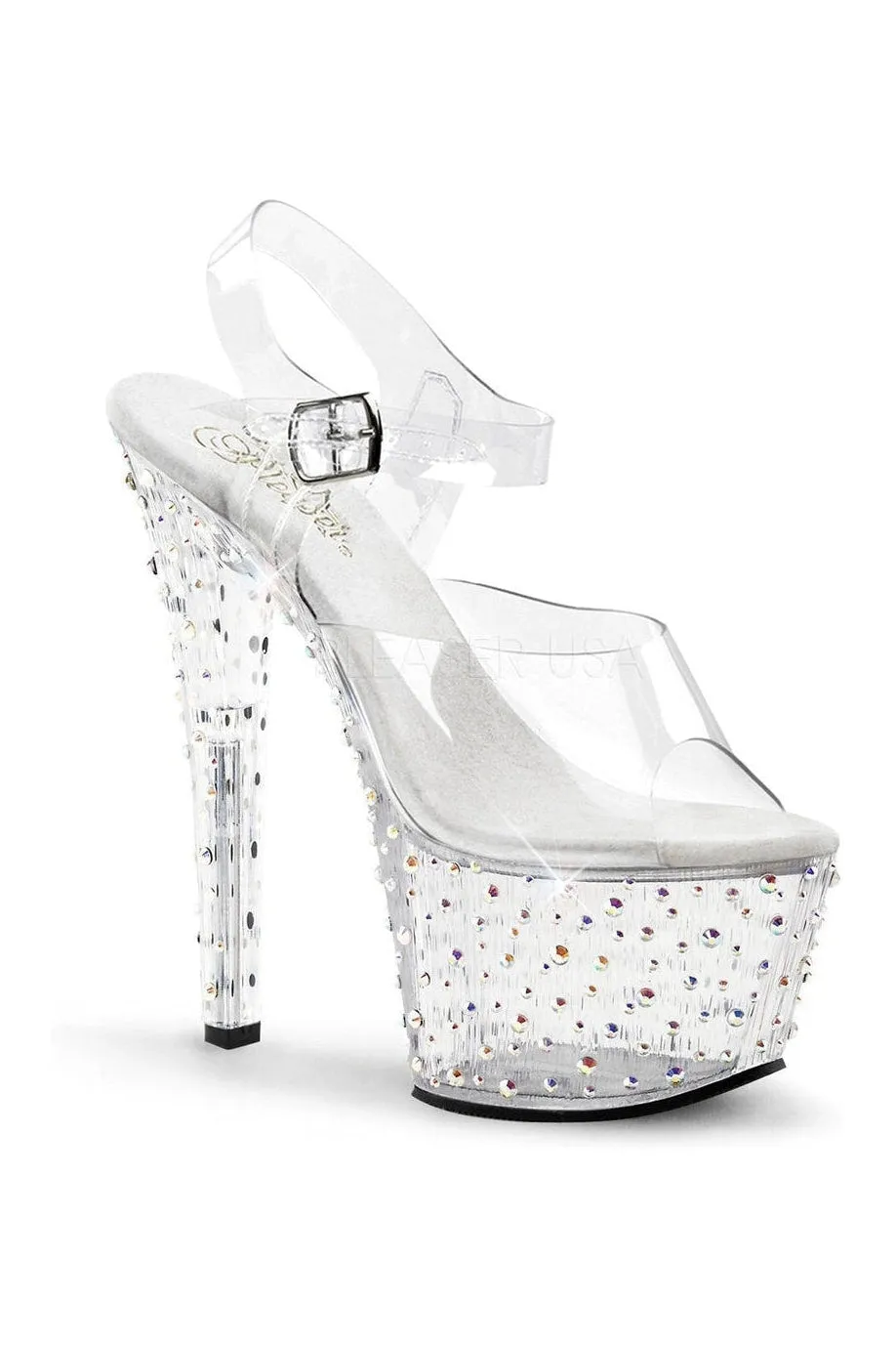 STARDANCE-708 Platform Sandal  | Clear Vinyl