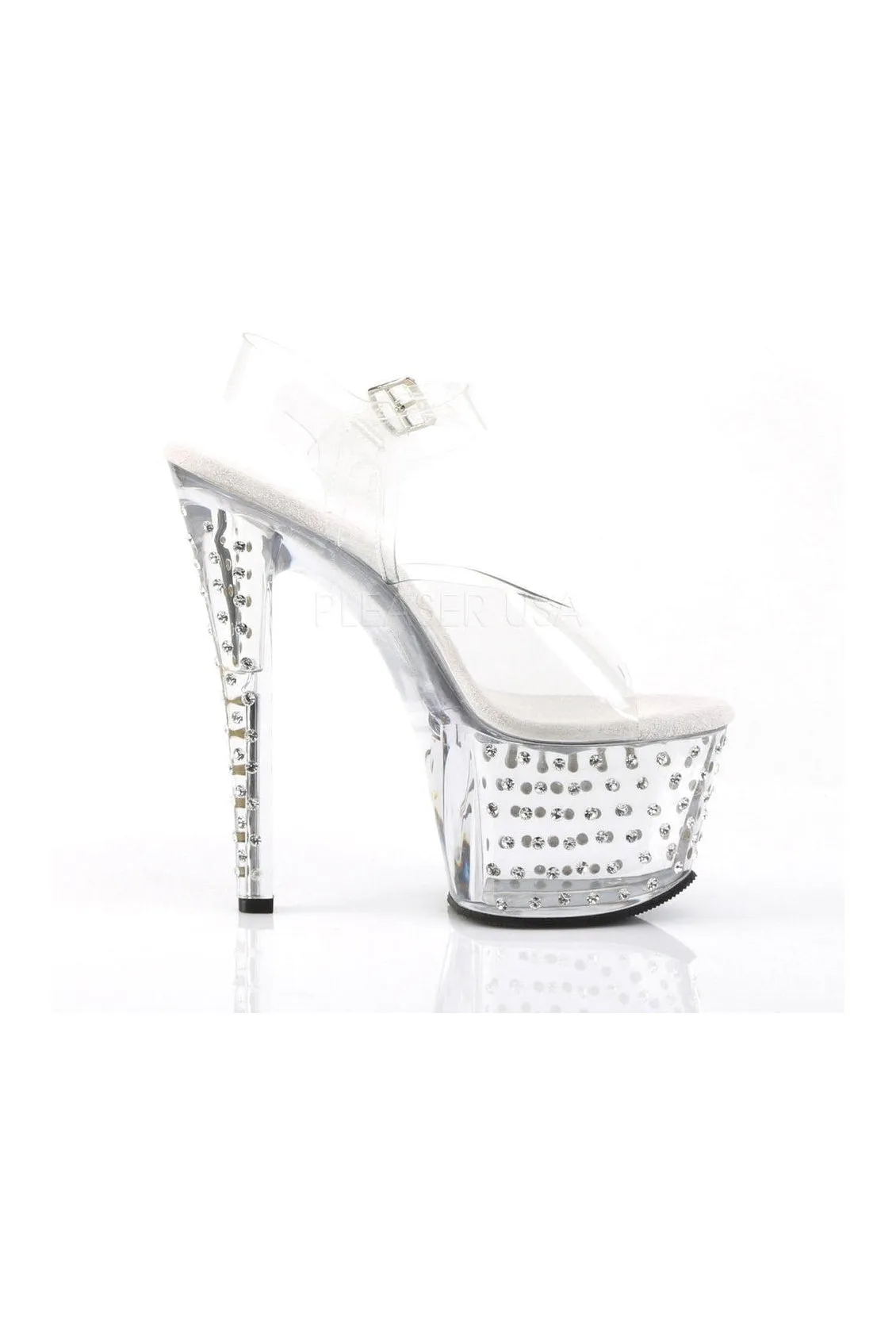STARDUST-708 Platform Sandal  | Clear Vinyl