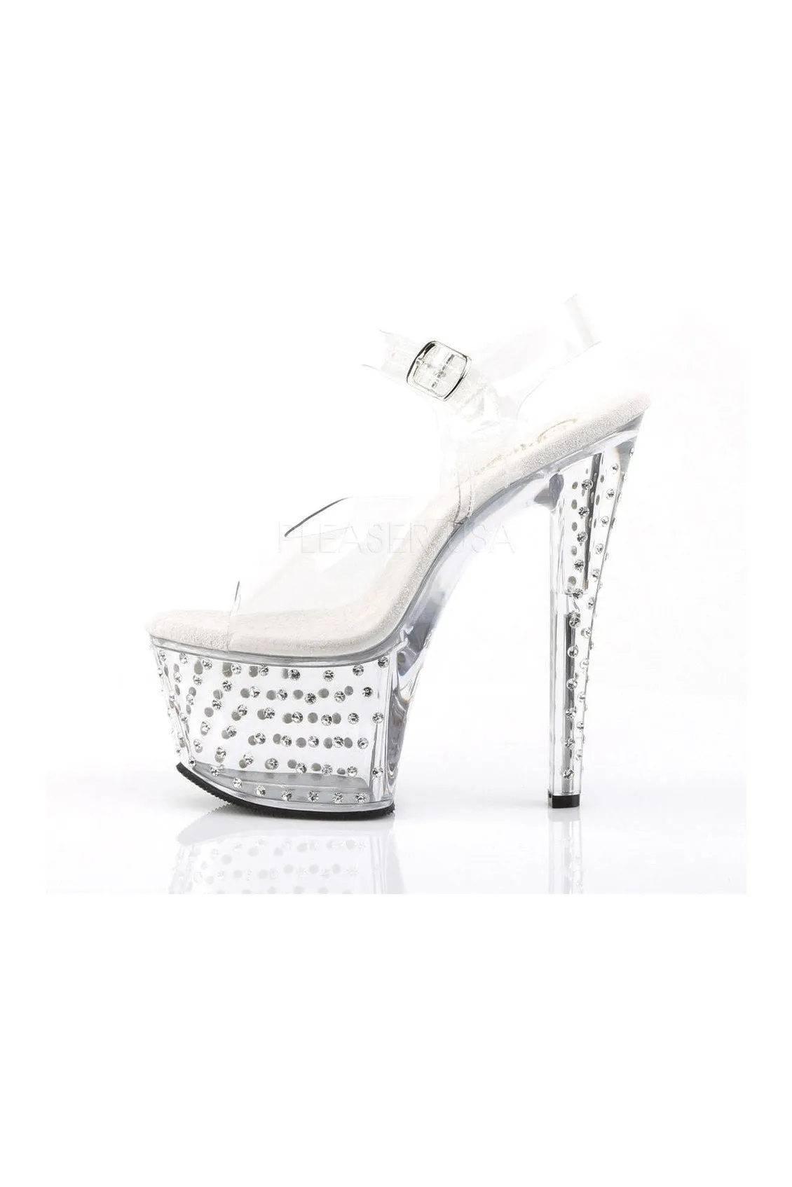 STARDUST-708 Platform Sandal  | Clear Vinyl