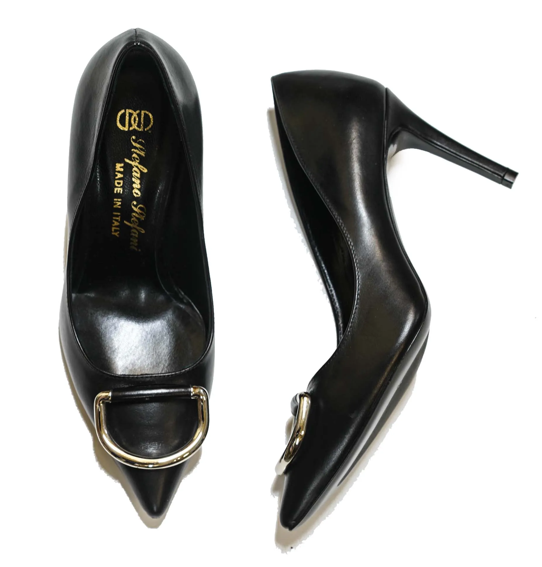 Stefano Stefani Women's Leather Black & Silver Shoe 7607 40% OFF