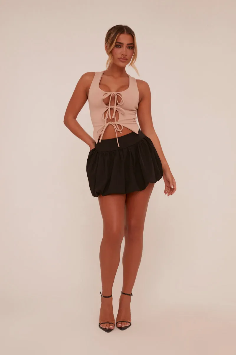 Stone Tie Front Sleeveless Waistcoat - Elsee
