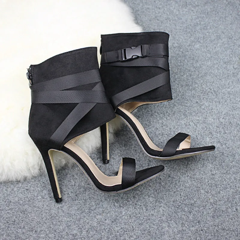 Strappy Heel Bootie Hybrid