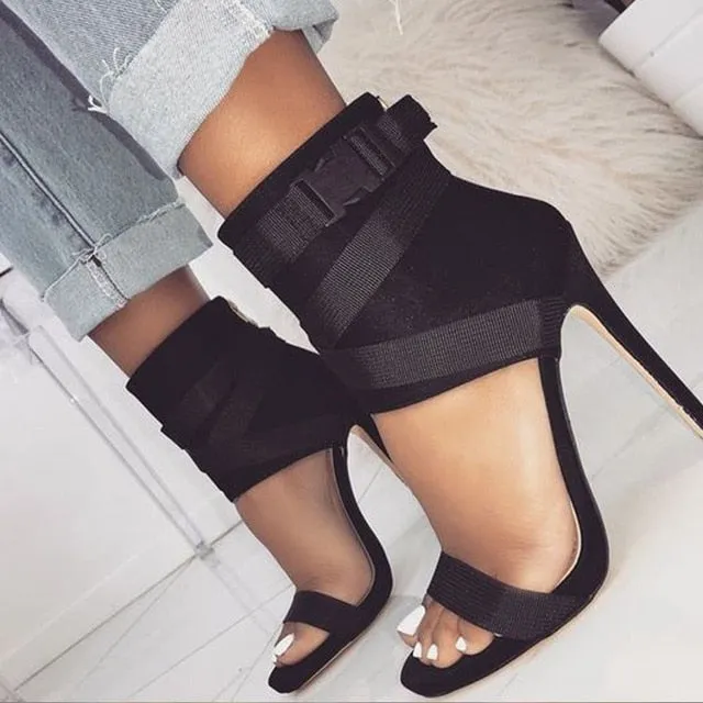 Strappy Heel Bootie Hybrid
