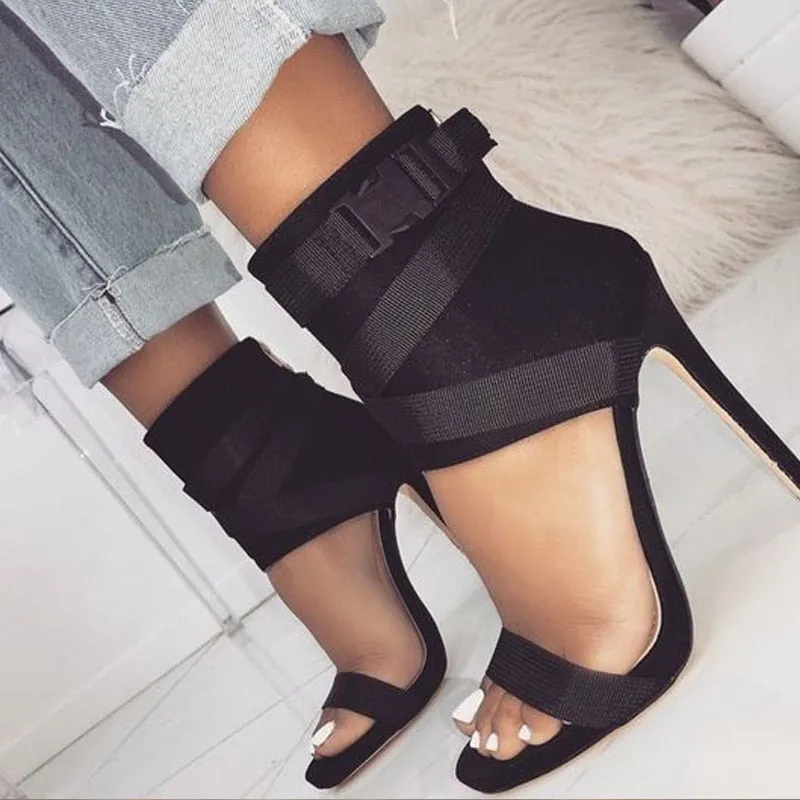 Strappy Heel Bootie Hybrid