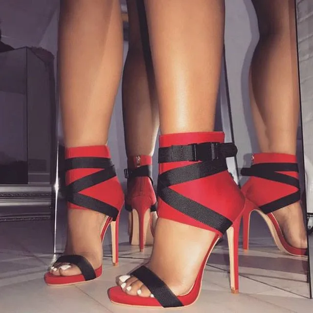 Strappy Heel Bootie Hybrid