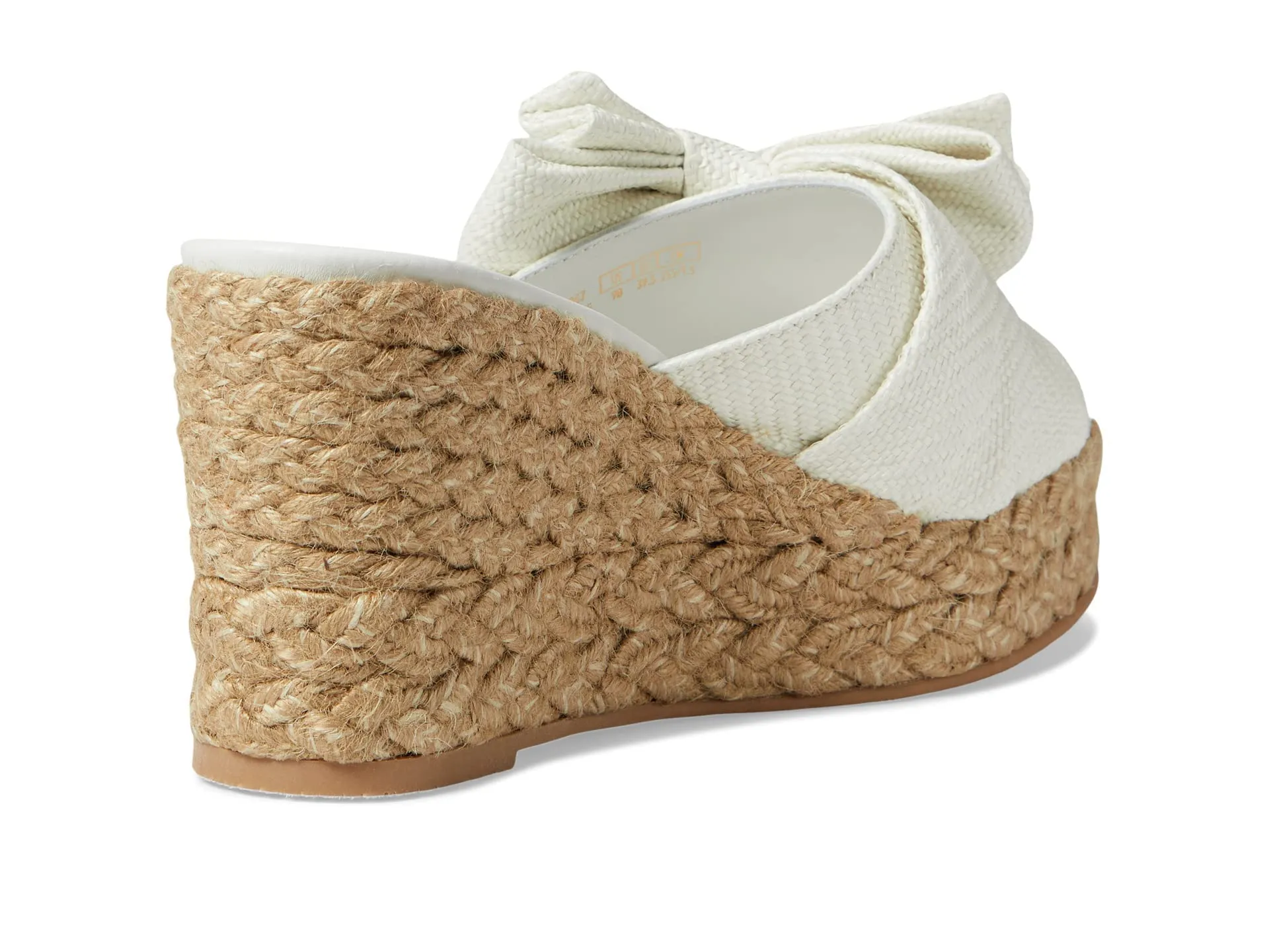 Stuart Weitzman Loveknot Espadrille Wedge Slide Cream/Natural 5.5 B