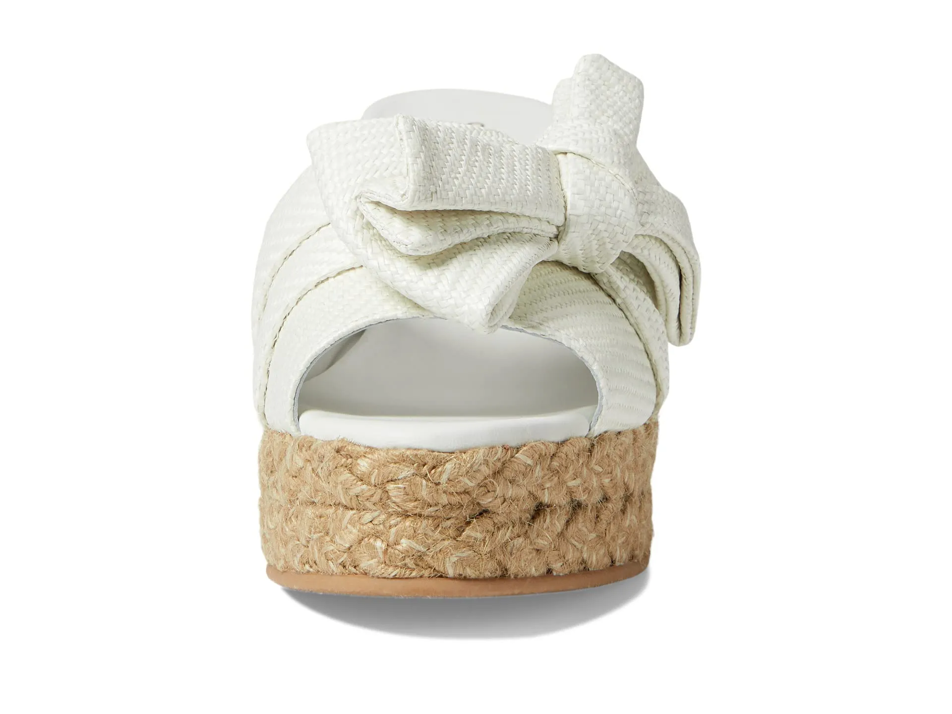 Stuart Weitzman Loveknot Espadrille Wedge Slide Cream/Natural 5.5 B