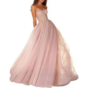 Sweetheart Ball Gown Prom Dress Tulle Long Women Formal Evening Gowns