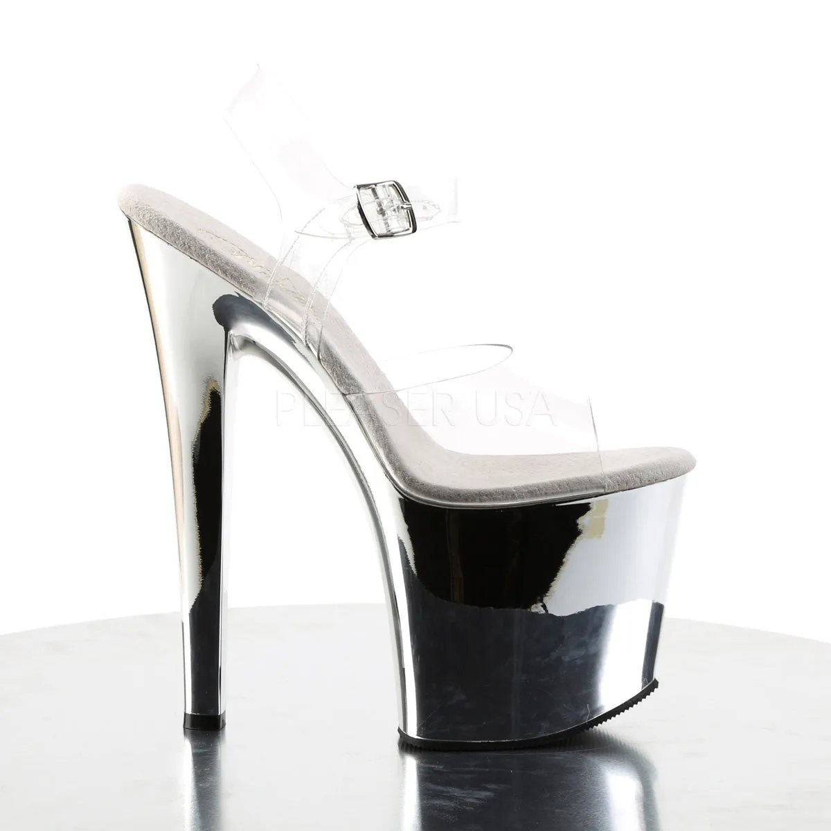 TABOO-708  Clear/Silver Chrome