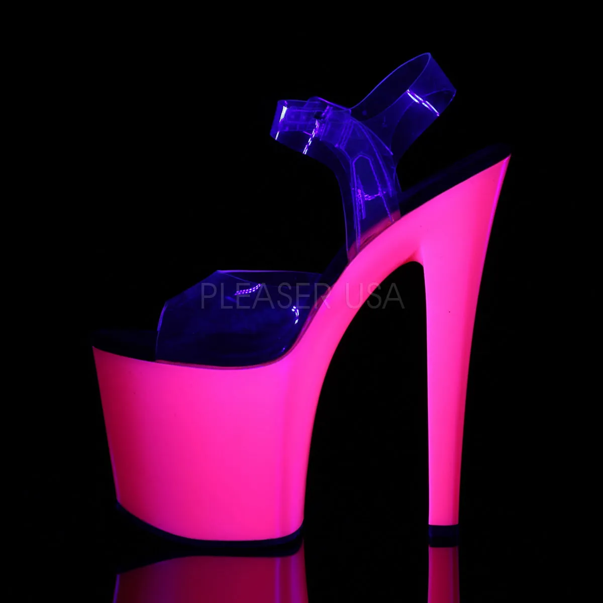 TABOO-708UV  Clear/Neon Pink