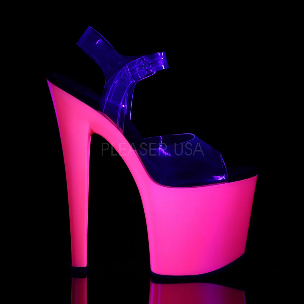 TABOO-708UV  Clear/Neon Pink
