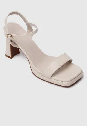Tansy Open Toe Platform Heels (Beige)