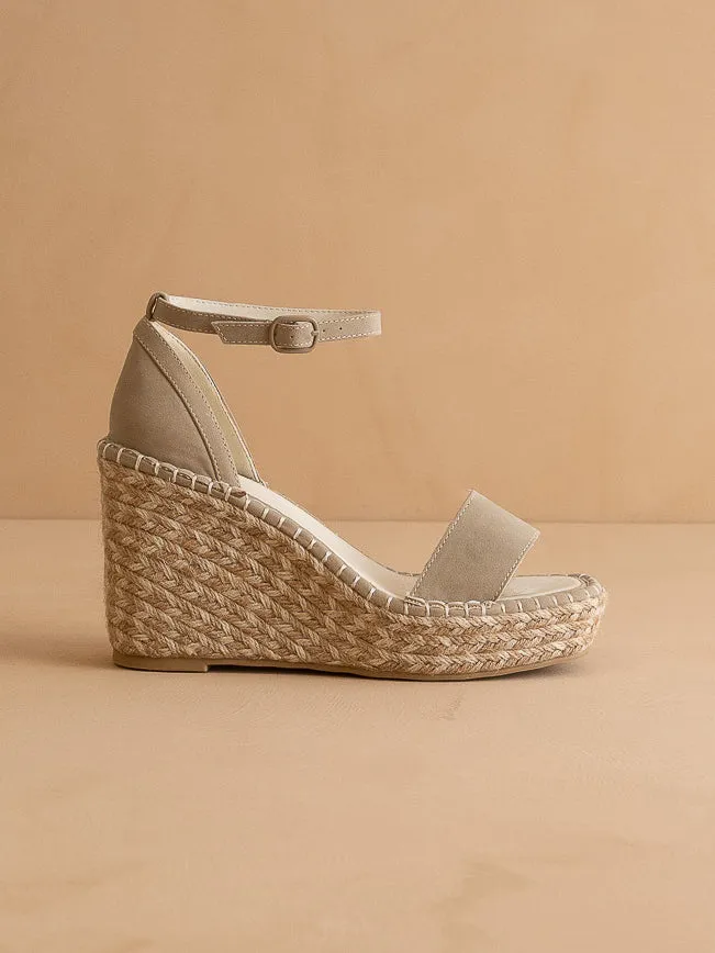 The Madrid | Taupe Wedge Heel